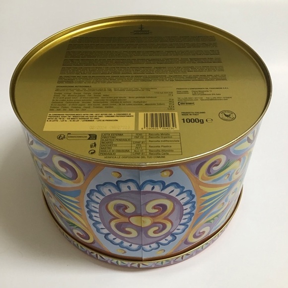 Dolce & Gabbana Tin Made In Italy EMPTY Fiasconaro Panettone LARGE 10” Storage - Picture 6 of 14